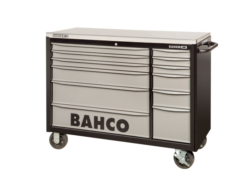 1475K8 Bahco, Bahco 8 drawer Stainless Steel (Top) Wheeled Tool Chest,  985mm x 677mm x 501mm, 176-2451
