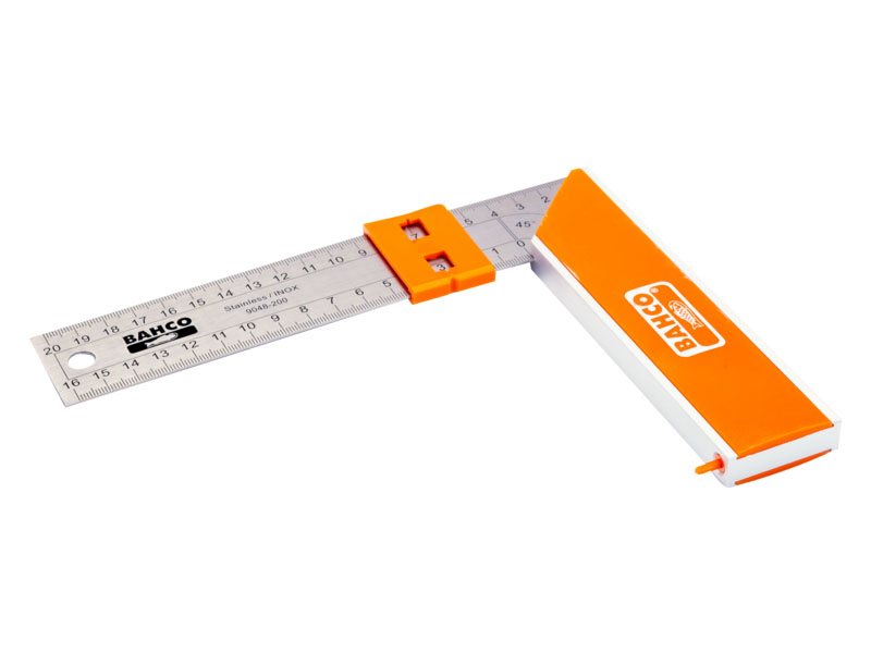 Bahco BAHCO Carpenters Square 12" 300mm Aluminium Body With Stainless Ruler 9048-300 