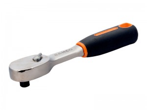 BAHCO 6950 - 1/4" Pear Head Reversible Ratchet with 72 Teeth and 5° Action Angle 120 mm