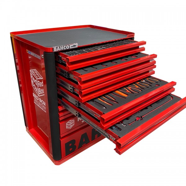 with spare Case Tools RBI8000ST® Helibox foam Red Tools Box - - Trolley and