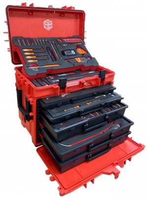 RBI9100TM - Aircraft Mechanic Metal Step Case - Imperial (SAE / Standard)  Kit - Includes 148 Tools - Red Box Tools & Foams