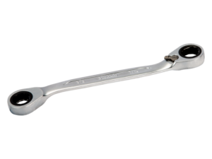 BAHCO - 1321RZ-5/8-11/16 - 5/8" x 11/16" Angled-Head Ratcheting Ring Wrench with Chrome Finish 200 mm